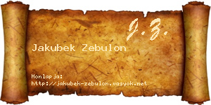 Jakubek Zebulon névjegykártya
